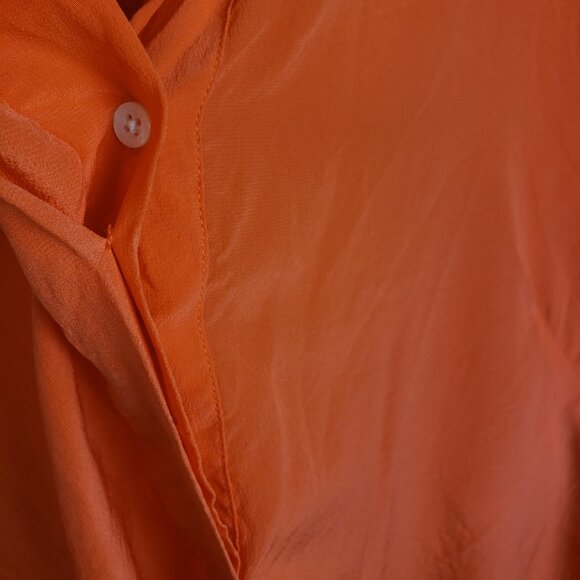 Ralph Lauren 100% Silk Top Oversized Boxy Fit Orange Red 2X Minimalist Lagenlook - Picture 9 of 10